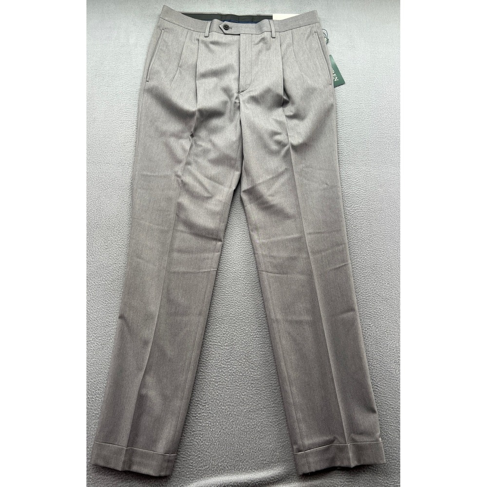 Lauren Ralph Lauren Dress Pants Men's 34x34 Grey Ultraflex Classic Fit Pleat NWT